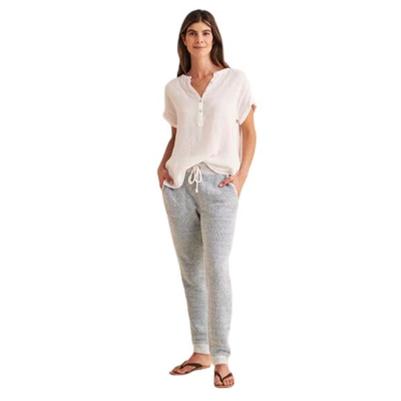 Faherty Whitewater Drawstring High Rise Jogger Textured Sweatpants Size Small - Picture 1 of 6